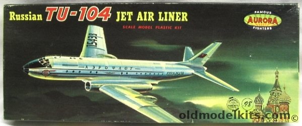 Aurora 1/130 Tu-104 Aeroflot - (Civil Tu-16 Badger), 127-98 plastic model kit